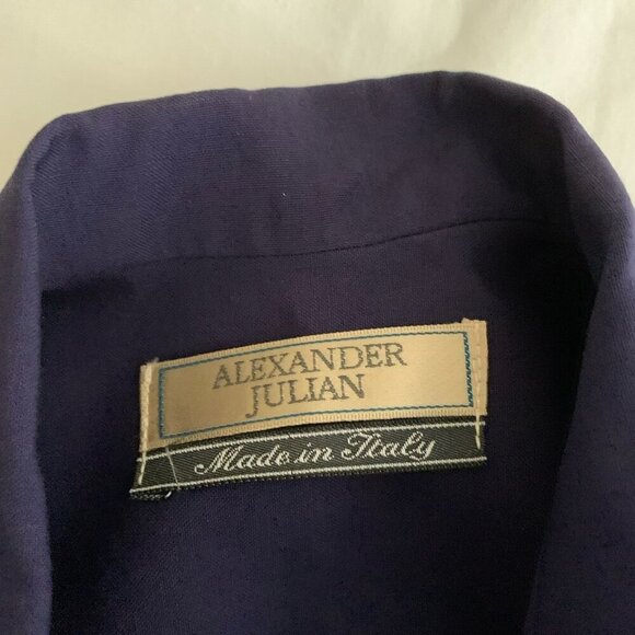 Alexander Julian Women’s Medium Jumpsuit Navy Blue Military Style 80’s Vintage - Picture 13 of 13